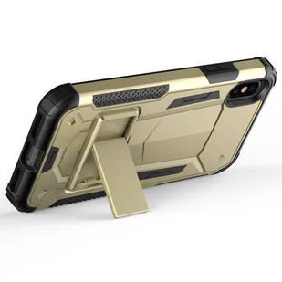 Zizo Hybrid Transformer Cover Pancerne etui iPhone X z podstawką (Gold/Black) - Etui i futerały do telefonów - miniaturka - grafika 5