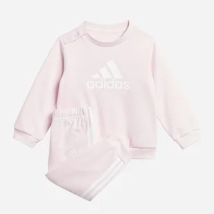 Komplet dziecięcy sportowy (bluza + spodnie) dla dziewczynki Adidas I Bos Jog Ft IJ8863 92 Różowy (4066762219421) - Dresy i komplety dla dziewczynek - miniaturka - grafika 1