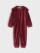 Piżamy dla dziewczynek - Sinsay - Pajacyk welurowy - czerwony - miniaturka - grafika 1