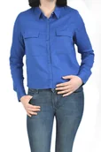 Koszule damskie - WRANGLER L/S CROPPED UTILITY SURF BLUE KOSZULA - miniaturka - grafika 1