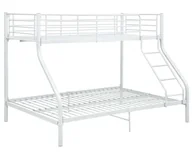 Łóżka - Łóżko piętrowe kolor biały metal 140x200 cm/90x200 cm W7-G89 - miniaturka - grafika 1