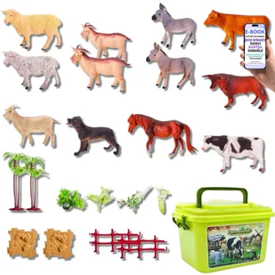 FARMA DLA DZIECI ZWIERZĘTA ZAGRODA DRZEWA FIGURKI - PREZENT DLA CHŁOPCA WNUKA SYNA + EBOOK-2 - Zabawy w naśladowanie dorosłych - miniaturka - grafika 1