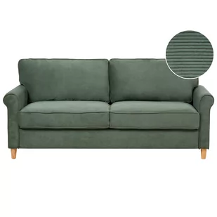 Sofa 3-osobowa sztruksowa ciemnozielona RONNEBY - Sofy i kanapy - miniaturka - grafika 1