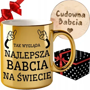KUBEK DZIEŃ BABCI TAK WYGLĄDA NAJLEPSZA BABCIA Z NADRUKIEM GRAWEREM ZESTAW - Kubki - miniaturka - grafika 1
