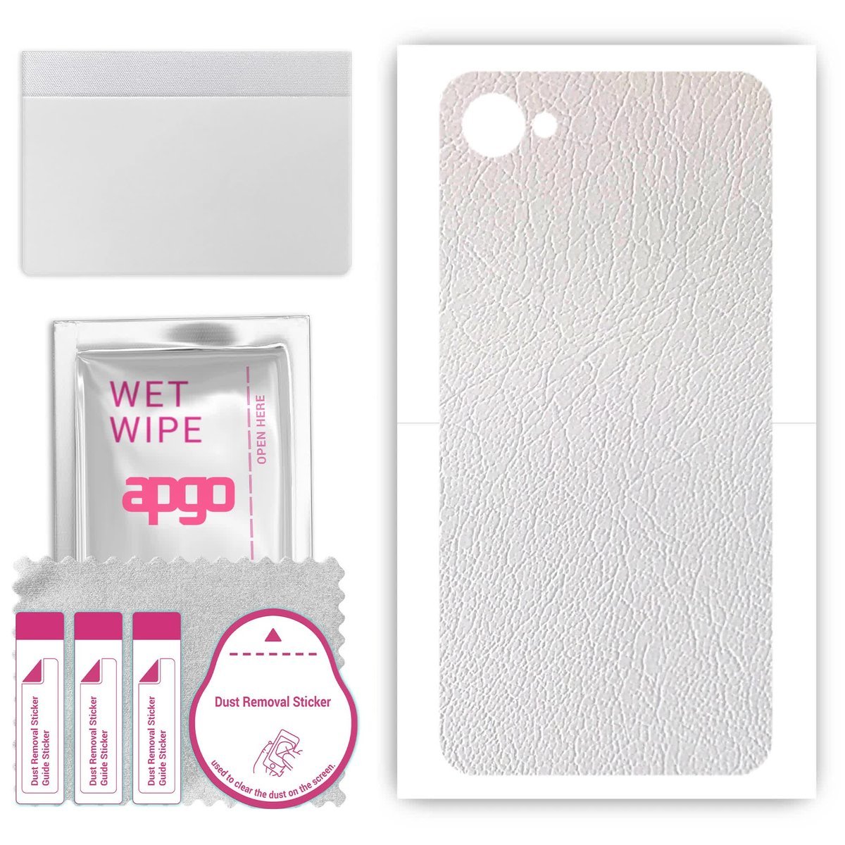 Folia naklejka skórka strukturalna na TYŁ do HTC Desire 12 - Skóra Biała - apgo SKINS