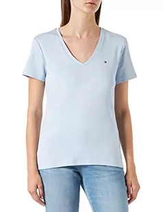 Tommy Hilfiger Damska koszula z dekoltem w serek, Niebieski bryzowy, S - Koszule damskie - miniaturka - grafika 1