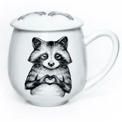 Kubki - Kubek z zaparzaczem i pokrywką szop i leniwiec – idealny zestaw do parzenia herbaty, uroczy prezent dla mamy, taty, babci, dziadka - miniaturka - grafika 1