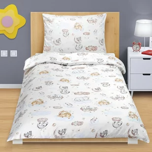 Bellatex Dziecięca pościel bawełniana Junior Zwierzątka na chmurce, 140 x 200 cm, 70 x 90 cm - Pościel dla dzieci - miniaturka - grafika 1