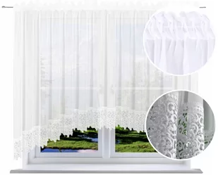 Firana Gotowa Z Gipiurą w Łuk 150x500 Klasyczna - Firany - miniaturka - grafika 1