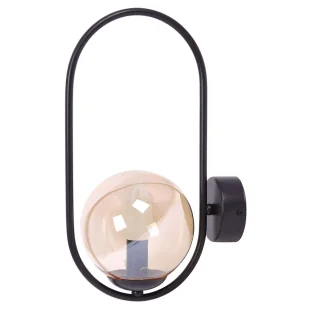 Loftowy kinkiet ze szklanym bursztynowym kloszem - A203 T9-F59 - Lampy ścienne Loftowy kinkiet ze szklanym bursztynowym kloszem - A203 T9-F59 - Lampy ścienne - miniaturka - grafika 1