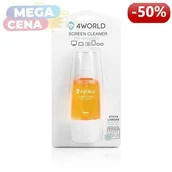 Środki i akcesoria czyszczące do komputerów - 4World Zestaw czyszczący 150ml, ściereczka 20x 20cm, pomarańczowy - miniaturka - grafika 1