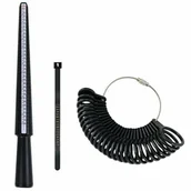 Inne urządzenia pomiarowe - MIARKA Jubilerska do ustalania Rozmiaru Pierścionka Obrączki czarna AG929 - miniaturka - grafika 1