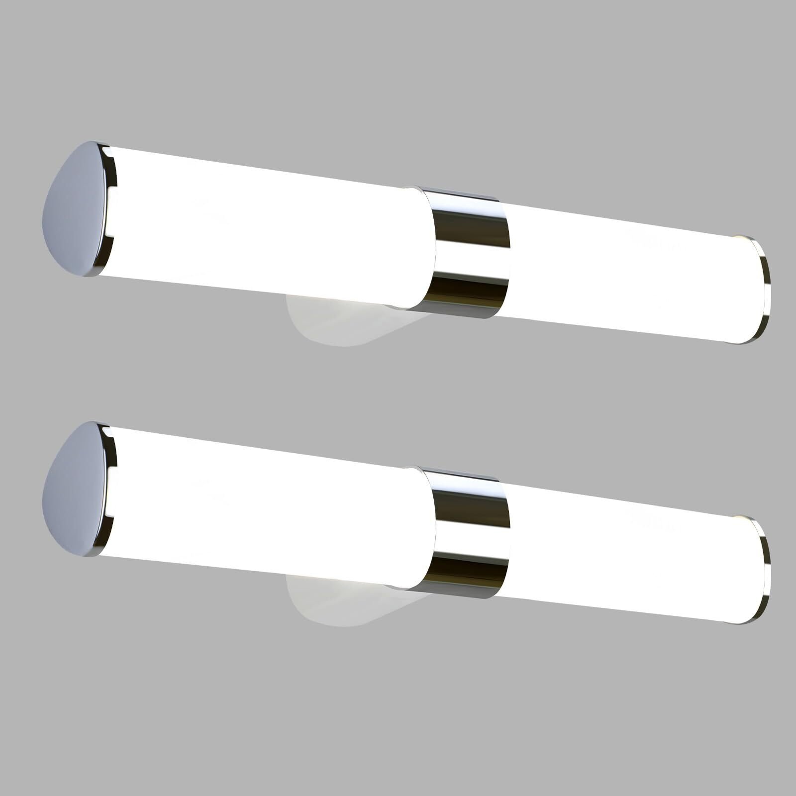 ZMH LED lustro światło lustro lampa lustro lampa 2ER chromowana lampa ścienna wodoodporna IP44 światło ścienne neutralne białe 4000K światło odporne na wilgoć 8W 40CM do łazienki piwnica kuchnia łazienka szafka