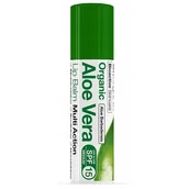 Balsamy do ust - Dr.Organic Aloe Vera Lip Balm SPF15 nawilżająco-łagodzący balsam do suchych ust 5.7ml - miniaturka - grafika 1