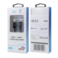 Kable USB - Kabel USB C - USB C 1m ze wskaźnikiem mocy ładowania (100 W) - miniaturka - grafika 1