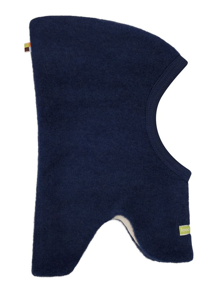 loud + proud Wełniana kominiarka w kolorze beżowo-granatowym