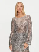 Bluzki damskie - Noisy May Bluzka Paila 27032022 Srebrny Relaxed Fit - miniaturka - grafika 1