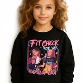 Bluzy dla dziewczynek - Bluza Dziecięca Czarna NAPALM ERA Do Przedszkola K-pop Muzyka Wz - 140 cm - miniaturka - grafika 1