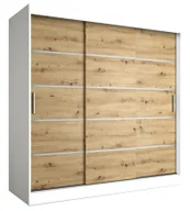 Szafy - Szafa przesuwna biały + dąb artisan 200 cm T3-D22 - miniaturka - grafika 1