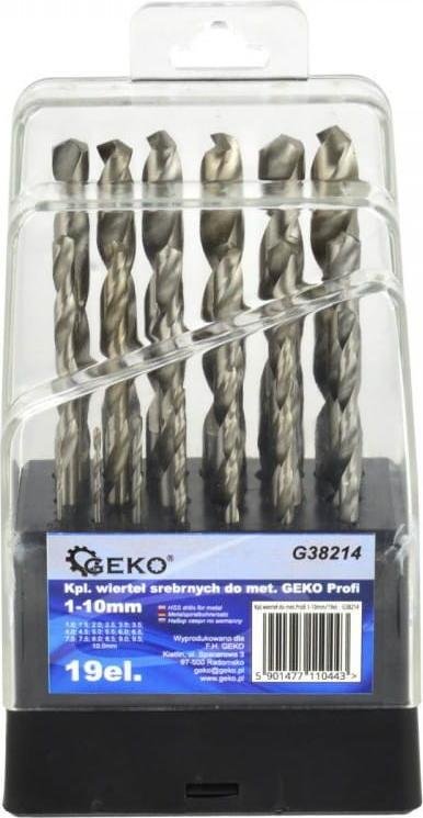 Geko Wiertło KPL.WIERTEŁ SREBRNYCH DO MET. 1-10MM/19SZT5/50 G38214