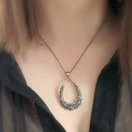 Naszyjniki - Zawieszka srebrna duża - Flowers - miniaturka - grafika 1