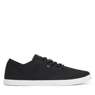 Trampki damskie - Tenisówki Tommy Hilfiger Canvas Lace Up Sneaker FW0FW08641 Czarny - miniaturka - grafika 1