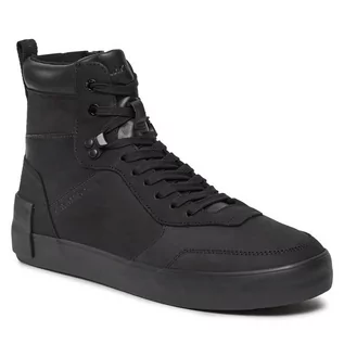 Półbuty męskie - Sneakersy Calvin Klein Jeans Vulcanized Laceup Mid Lth YM0YM00851 Triple Black 0GT - grafika 1