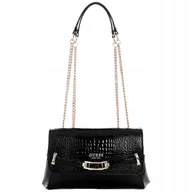 Torebki damskie - Guess Torebka Damska Czarna Mała Logo Zwierzęcy Wzór Logo - miniaturka - grafika 1