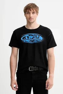 Diesel t-shirt bawełniany T-NORM-T1 męski kolor czarny z nadrukiem A18660.0QKAP - Koszulki męskie - miniaturka - grafika 1