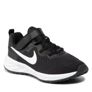 Nike Buty Revolution 6 Nn (PSV) DD1095 003 Black/White/Dk Smoke Grey - Buty sportowe damskie - miniaturka - grafika 1