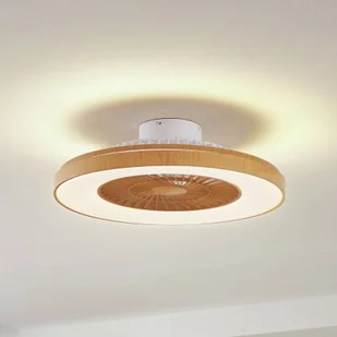 Lindby Wentylator sufitowy LED Teleo w kolorze drewna DC cichy CCT - Wentylatory sufitowe - miniaturka - grafika 1