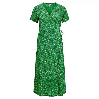 Sukienki - Object Damska sukienka owijana w kwiaty, zielony (Fern Green), 42 - grafika 1