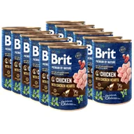 Mokra karma dla psów - Brit Premium by Nature Chicken With Chicken Hearts 12x400g - miniaturka - grafika 1