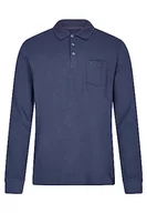 Koszule męskie - Daniel Hechter Męska koszula polo z długim rękawem, niebieski (Midnight Blue), S - miniaturka - grafika 1
