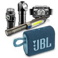Latarki - Zestaw latarek everActive FL-50R, FL-55R, WL-400, HL-160 + Głośnik Bluetooth JBL GO 3 - miniaturka - grafika 1