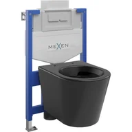 Stelaże i zestawy podtynkowe do WC - Mexen zestaw podtynkowy WC stelaż Fenix XS-U z miską WC Rico, czarny mat - miniaturka - grafika 1