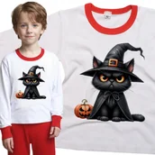Piżamy dla dziewczynek - Piżama dziecięca Czarny Kot Kotek W Czarnej Pelerynie Halloween 86/92 - VoloDonum - miniaturka - grafika 1