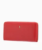 Portfele - PUCCINI Skórzany elegancki portfel damski czerwony - miniaturka - grafika 1