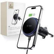 Uchwyty samochodowe do telefonów - Tech-Protect Uchwyt Magnetyczny MagSafe z Ładowaniem Bezprzewodowym 15W do Deski Rozdzielczej MM15W-V4 czarny - miniaturka - grafika 1