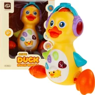 Zabawki interaktywne dla dzieci - INTERAKTYWNA KACZKA MUZYCZNA KACZUSZKA EDUKACYJNA ŚWIECĄCA CHODZI GRA - miniaturka - grafika 1