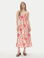 Sukienki - ONLY Sukienka letnia Catja 15347529 Czerwony Regular Fit - miniaturka - grafika 1