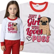 Piżamy dla dziewczynek - Piżama dziecięca Dziewczyna Która Kocha Mopsy 98/104 - VoloDonum - miniaturka - grafika 1