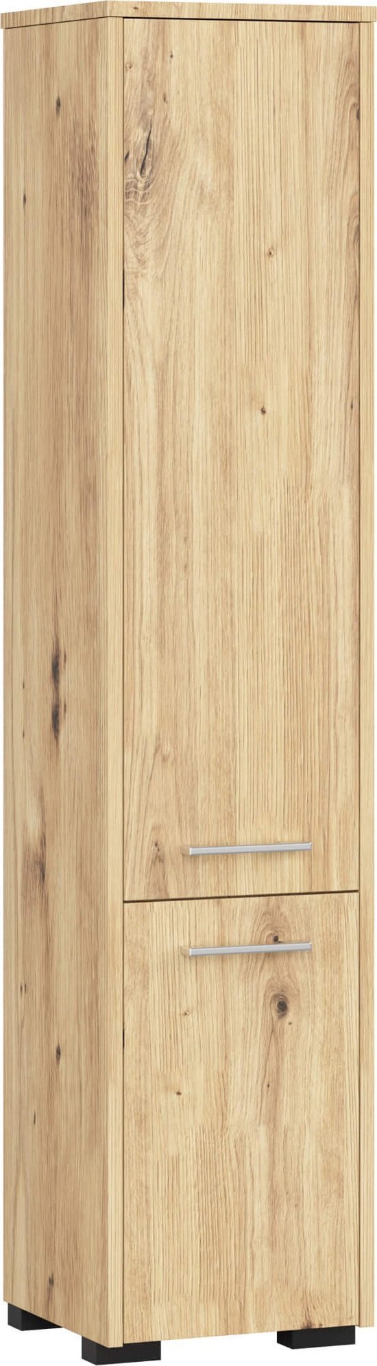 Słupek regał łazienkowy FIN 2 drzwi dąb artisan