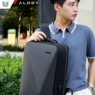 Plecak antykradzieżowy Alogy Urban Safe na laptopa 15,6" z portem USB duży wodoodporny Unisex Czarny - Pozostałe akcesoria do telefonów - miniaturka - grafika 10