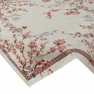 Elegancki Obrus Gobelinowy Kwiat Wiśni 100x100 cm - Obrusy i serwetki - miniaturka - grafika 1