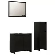 Meble łazienkowe - vidaXL vidaXL 3-częściowy zestaw mebli łazienkowych, czarny, płyta wiórowa 8720286166277 - miniaturka - grafika 1