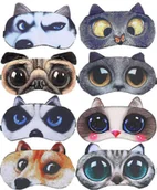Akcesoria do bielizny - 8 sztuk słodkie zwierzę zabawna maska na oczy do spania dla śpiącego kota psa miękka pluszowa opaska na oczy maski do spania osłona na oczy dla dzi... - miniaturka - grafika 1