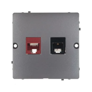 Kontakt Simon Gniazdo ścienne Basic Komputerowe RJ45+telef. RJ11 (moduł) BMF5T.02/21 inox - Gniazdka elektryczne - miniaturka - grafika 2