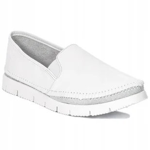 Espadryle Maciejka 03512-26 półbuty damskie białe skóra biały spód r.39 - Półbuty damskie - miniaturka - grafika 1
