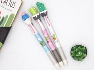 Długopisy - Długopis Trzy Wkłady Z Silikonową Ochronką Kaktus - miniaturka - grafika 1